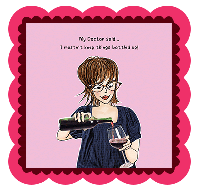 Bizzie Lizzie - example wine and whimsey card